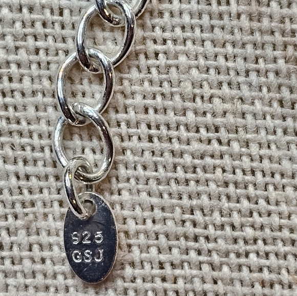 Gold Stone Jewelers Semi-precious Blue Chalcedony Necklace Sterling Silv… - Picture 2 of 6